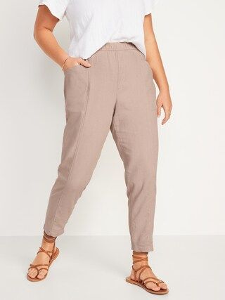 High-Waisted Cropped Linen Pants for Women | Old Navy (US)