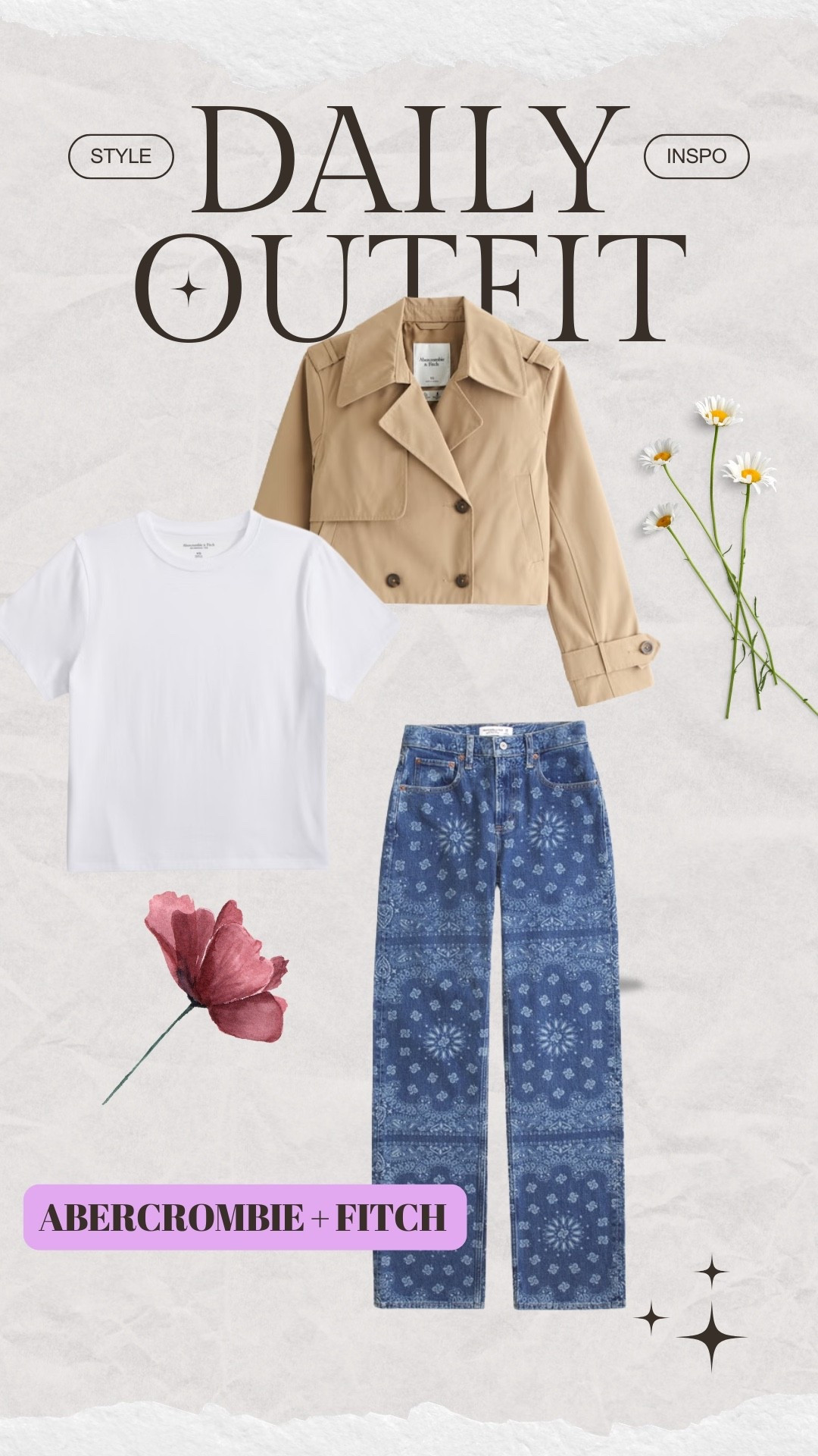 @Abercrombie and Fitch Outfit inspired! Love a patterened jean, pairs with a neutral top and jacket. #LTKValentine 

#LTKootd #LTKdayinmylife