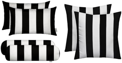 RSH DECOR Set of 6 Outdoor Pillow with Polyester Pillow Cases, Water & Fade Resistant Fabric, 17"... | Amazon (US)