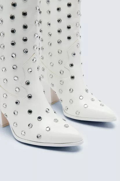 Gem Encrusted Patent Western Boot | Nasty Gal (US)