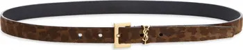 Saint Laurent Leopard Print Suede Belt | Nordstrom | Nordstrom