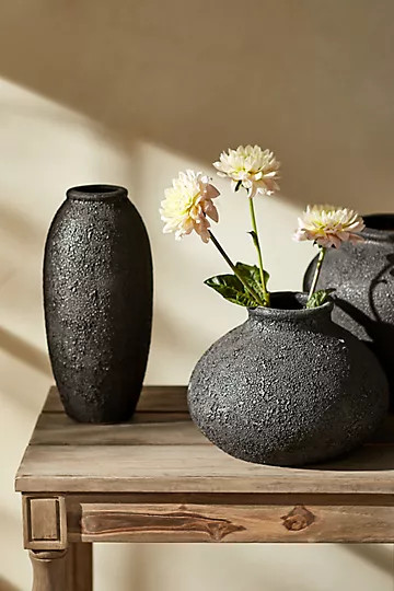 Textured Black Vase | Anthropologie (US)
