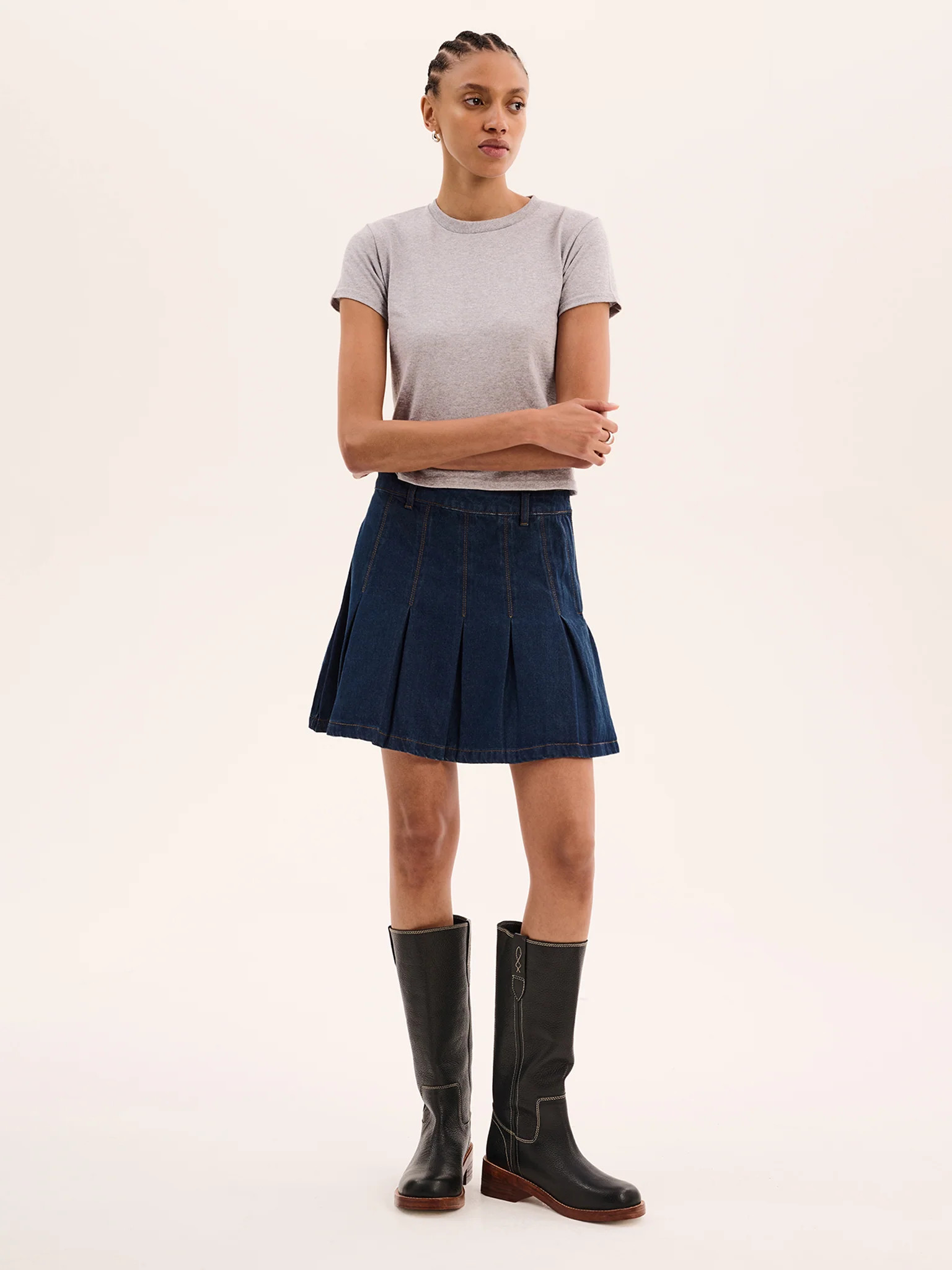 Jill Baby Tee in Grey | OMNES UK