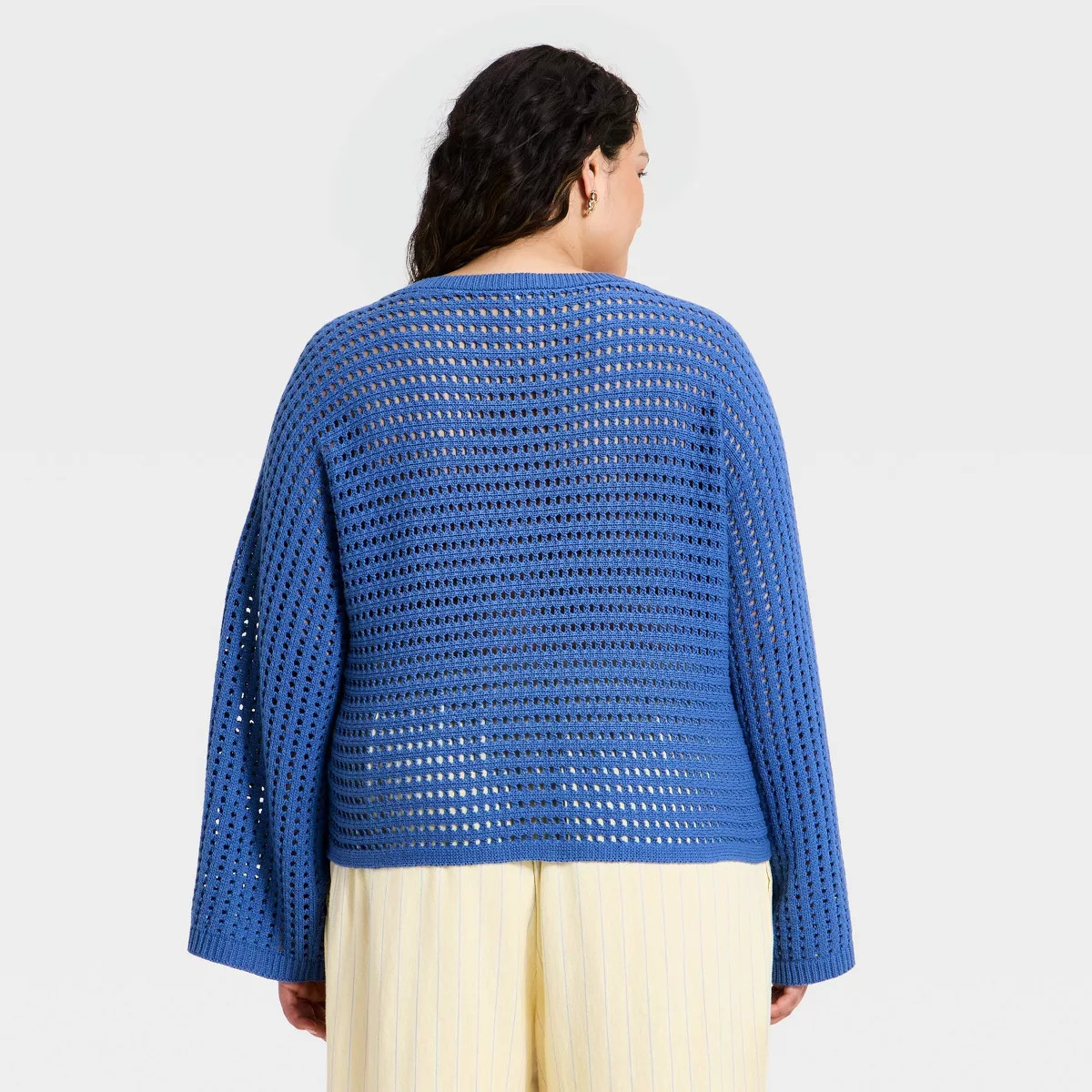 Women's Oversized Stitch Crewneck Pullover Sweater - A New Day\u2122 Blue XXL | Target