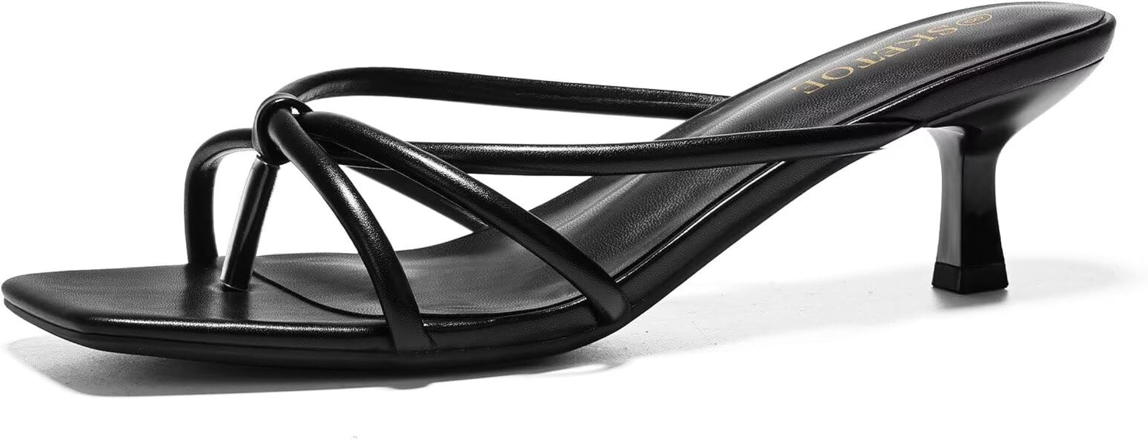 Kitten Heels for Women Strappy Flip Flop Heeled Sandals Fashion Women's Dressy 2 Inch Square Open... | Amazon (US)