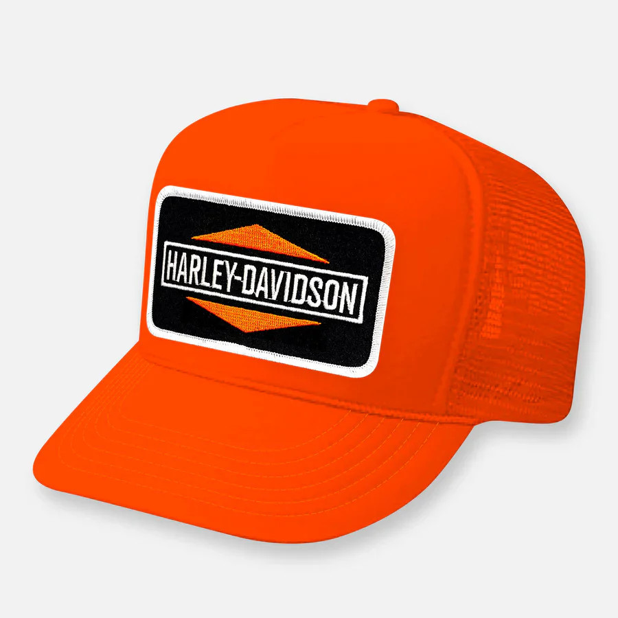 Harley Orange Trucker Hat | Rahya Jewelry Design