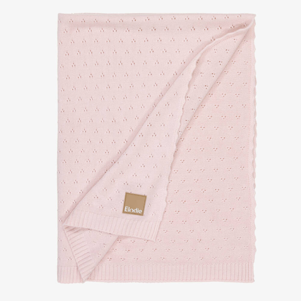 Elodie Baby Girls Pink Pointelle Knit Blanket (102Cm) | Childrensalon