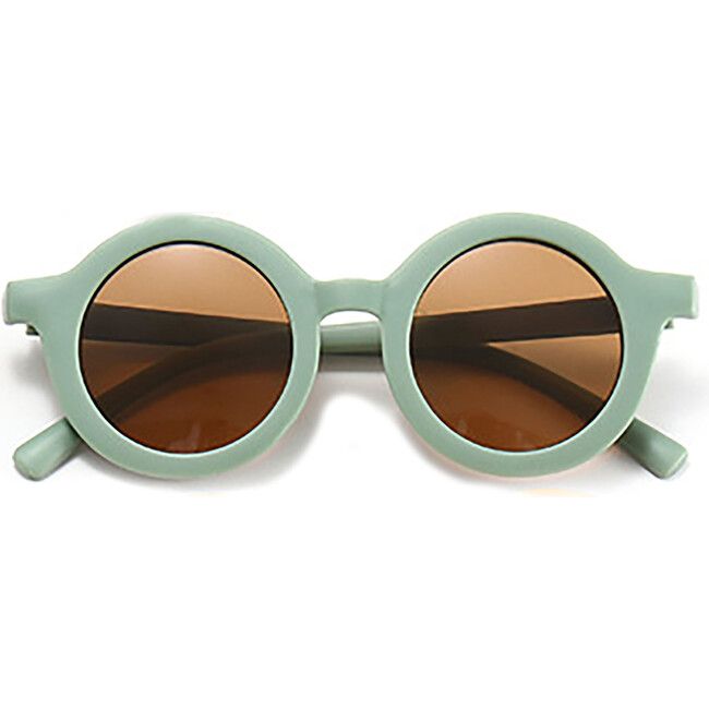 Round Retro Sunglasses, Succulent Green | Maisonette