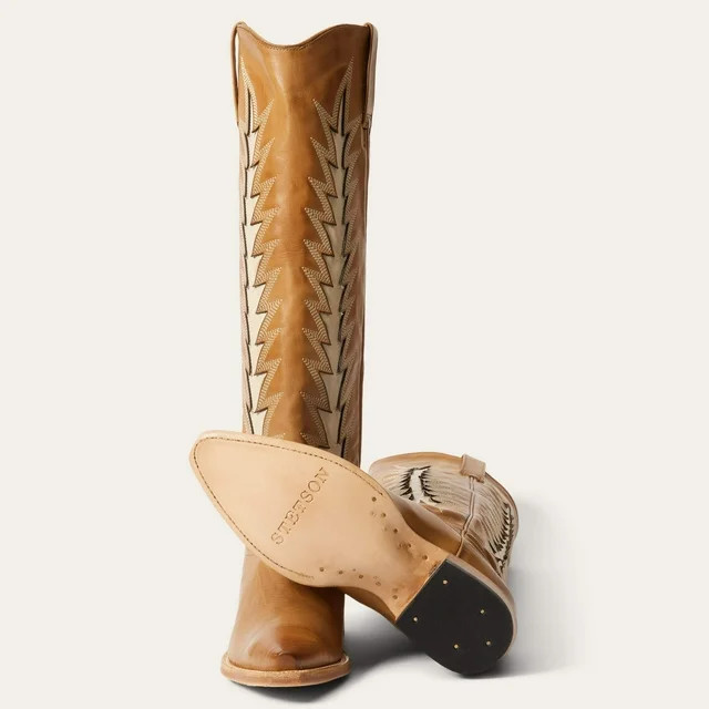 Women's Stetson Johnnie Leather Boots Handcrafted Gold | Walmart (US)
