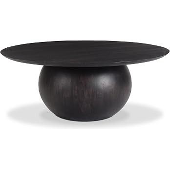 Pia Coffee Table, Round, Solid Acacia Wood, Handcrafted Rustic Centerpiece with Natural Wood Grai... | Amazon (US)