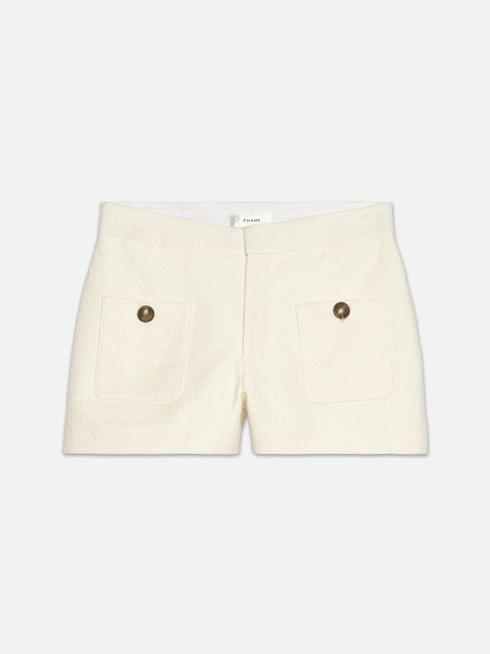 Patch Pocket Trouser Short  in  Cream | Frame Denim