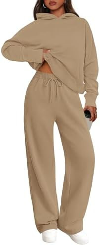 PRETTYGARDEN Women's 2 Piece Outfits Fall Sweatsuits Oversized Hoodies Wide Leg Sweatpants Tracks... | Amazon (US)