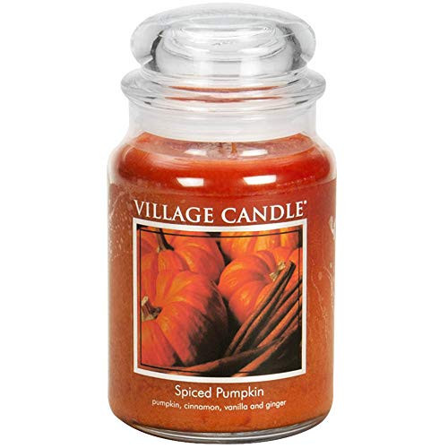 Village Candle Spiced Pumpkin Large Apothecary Jar, Scented Candle, 21.25 oz. | Amazon (US)