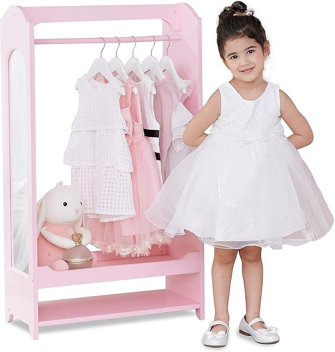 Teamson Kids - Kids Clothed Rack, Girl Dress Up Closet, Kids Dress Up Wardrobe, Dress Up Furnitur... | Amazon (US)