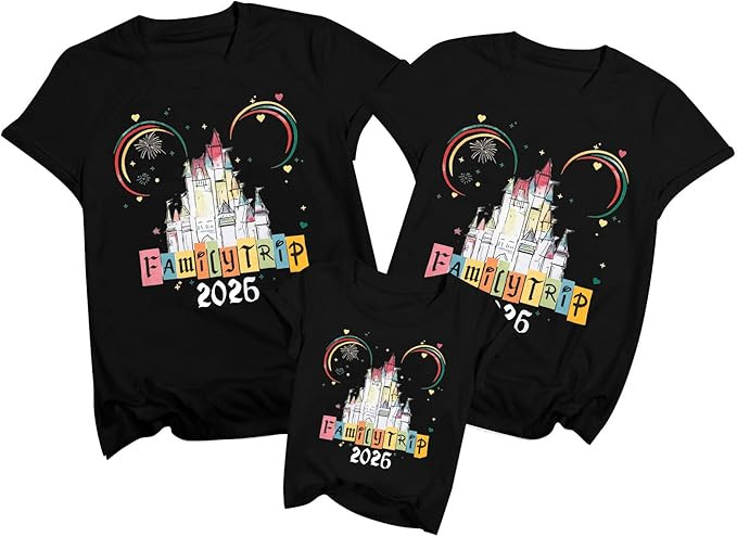 MYHALF Magical Family Shirts Matching 2026 Vacation Family Matching Outfits Mom and Mini Cute Sum... | Amazon (US)