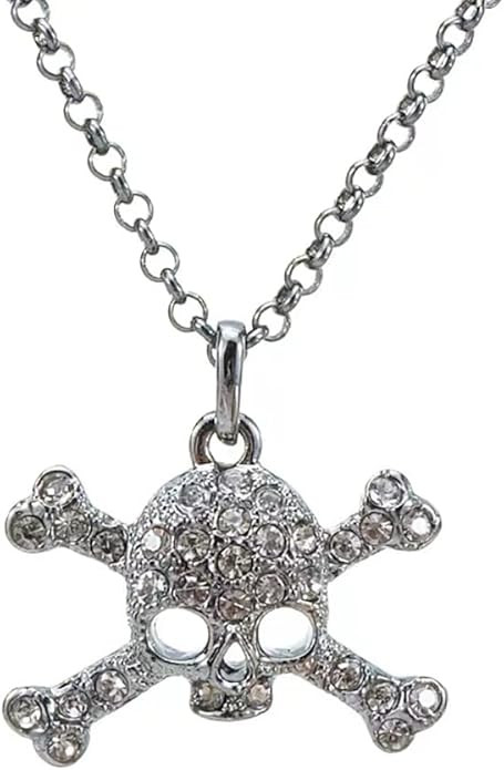 BENBIYO Skull Necklace Orb Saturn NANA Gothic Silver Rhinestone Crossbones Pendant Necklace for W... | Amazon (US)