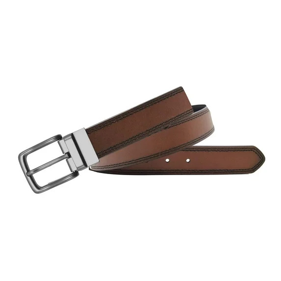 Wrangler Men's Burnished Leather Reversible Belt - Brown to Black | Walmart (US)