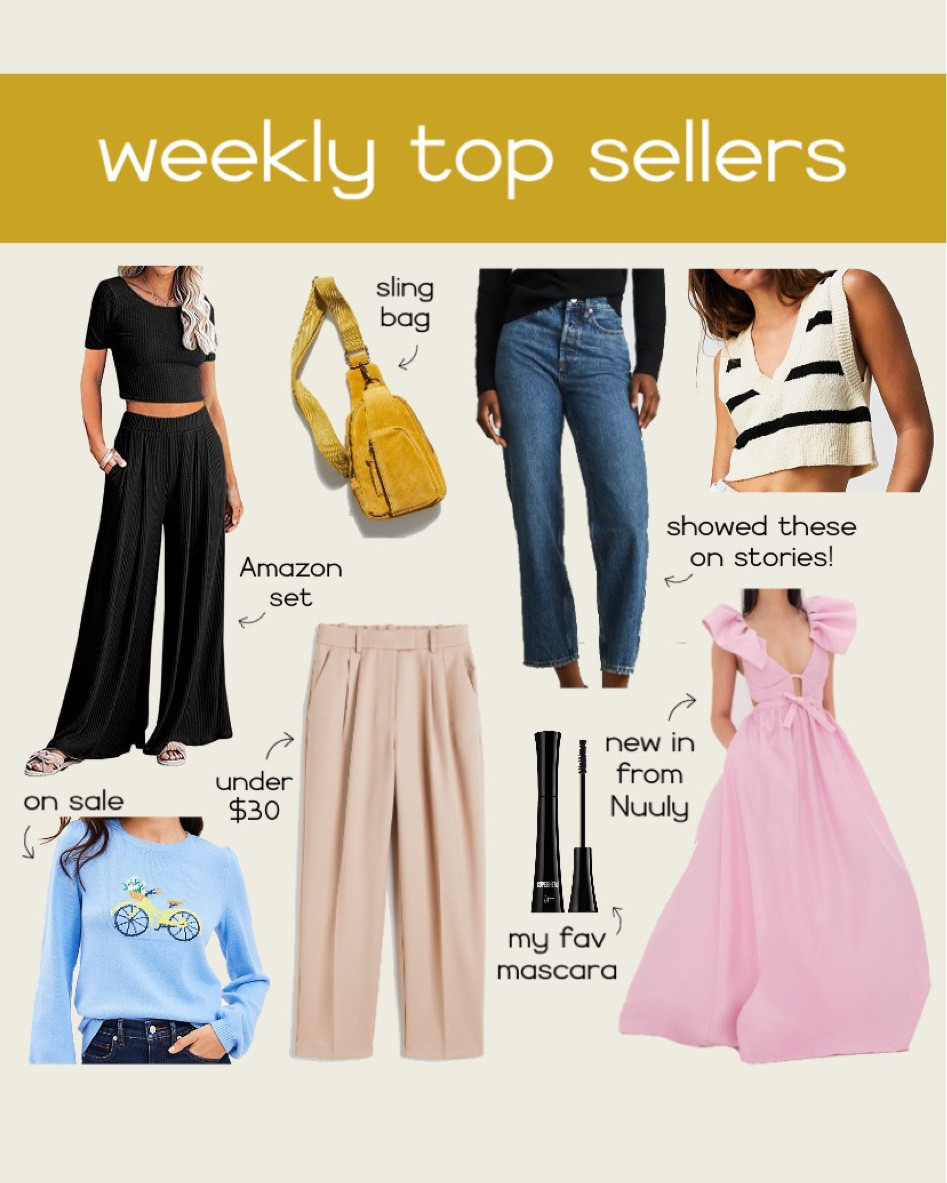 Weekly best sellers!

Amazon finds, matching set, free people sling bag, everlane jeans, denim, sweater vest, loft, sweater, trousers, h&m, for love and lemons dress, it cosmetics mascara, makeup, Sephora

#LTKsalealert #LTKunder50 #LTKhome