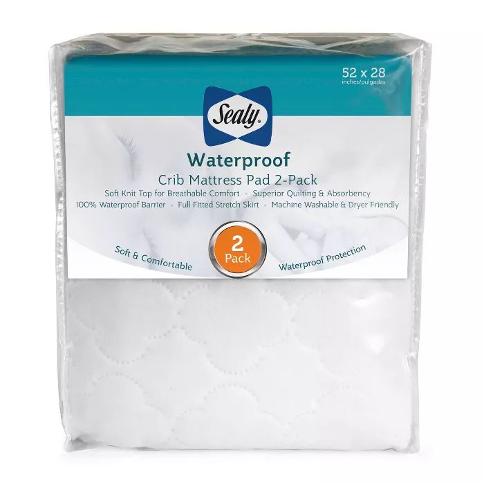 Sealy Waterproof Crib & Toddler Mattress Protector Pads - 2pk | Target