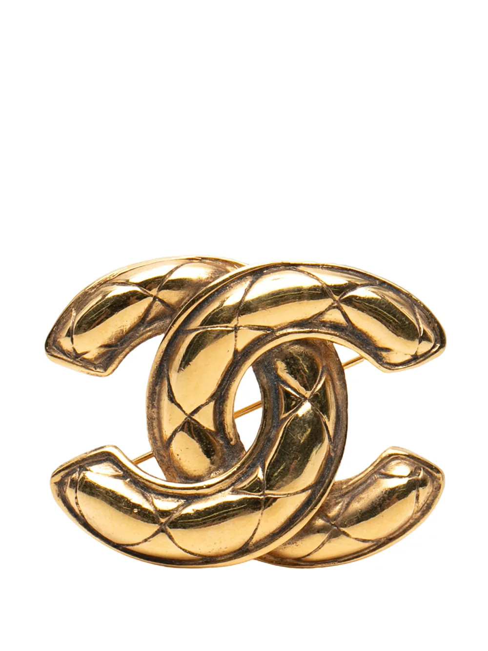 1950-1970 Gold Plated CC Quilted Brooch costume brooch | Farfetch Global