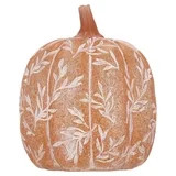 Large Etched Leaf Resin Pumpkin Decoration, Orange and White, 8", Fall by Way To Celebrate | Walmart (US)