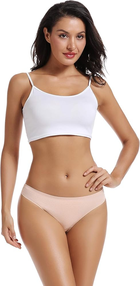 voenxe Seamless Women Underwear Thongs,No Show Ladies Thong,No Line Workout Breathable Comfortabl... | Amazon (US)