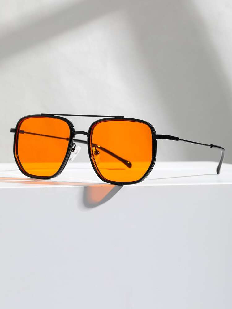 Top Bar Square Frame Fashion Glasses | SHEIN