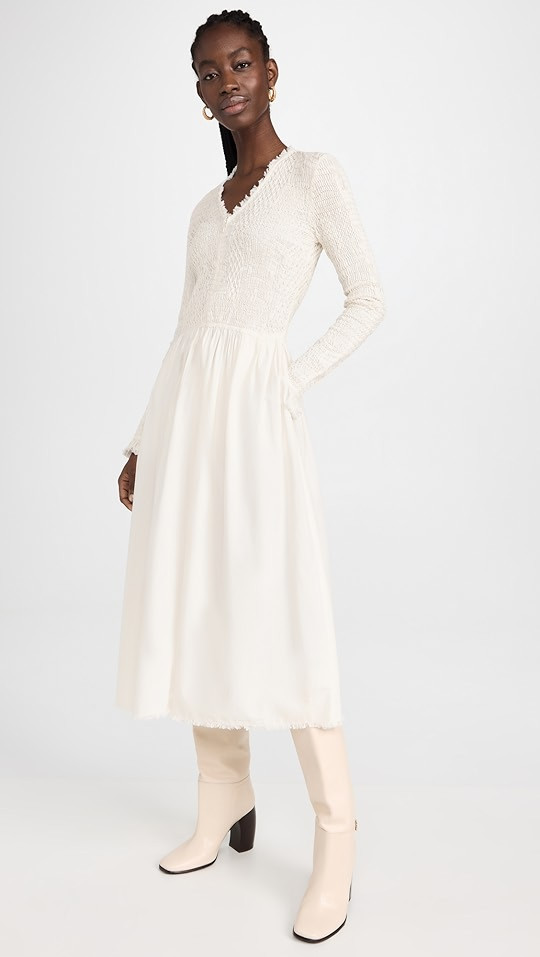 Sea Casey Hand Smocked Long Sleeve Zip Front Dress | SHOPBOP | Shopbop