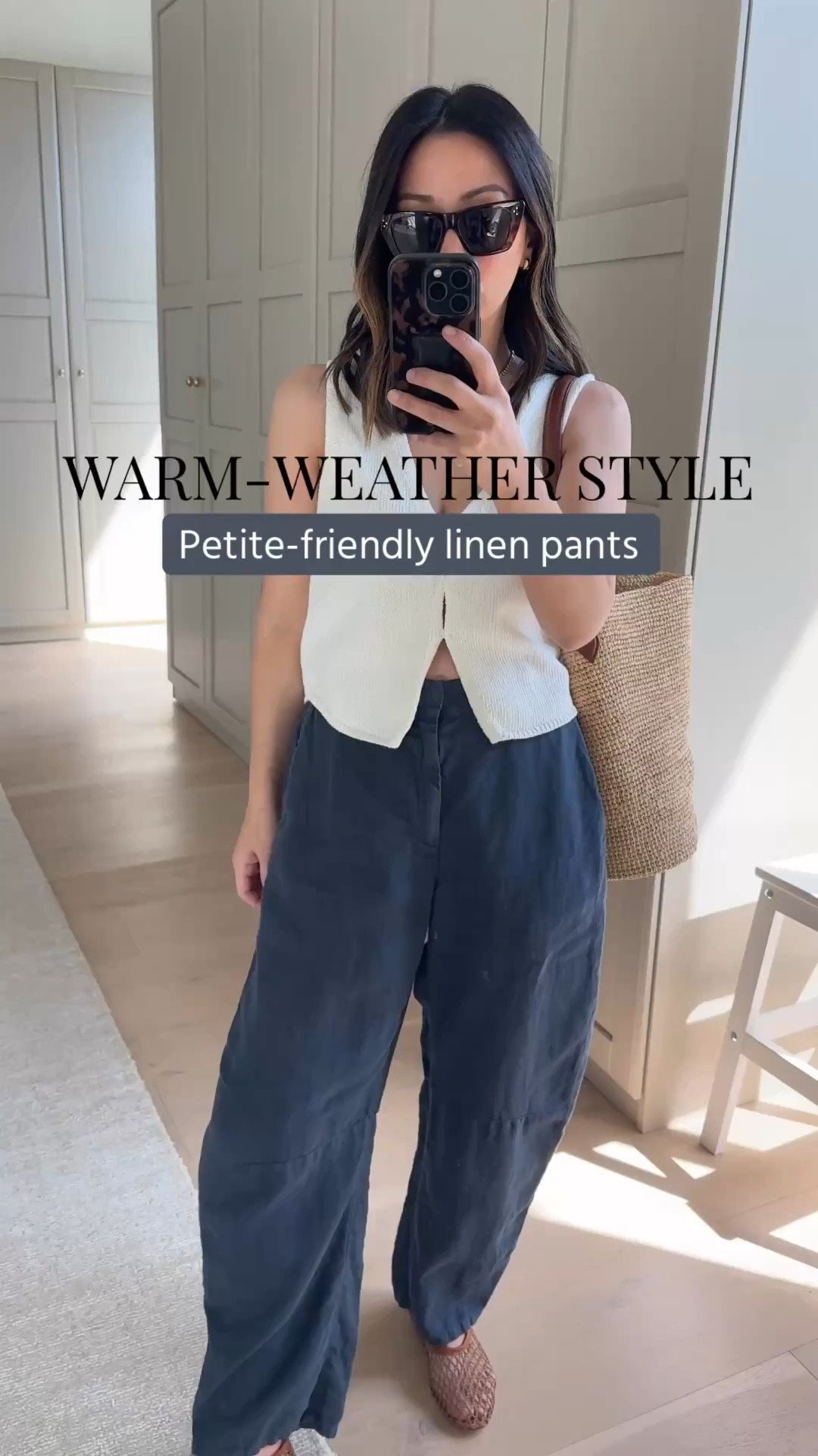 Elevated warm-weather outfit idea. Love these pants- so comfy & petite-friendly.

Aritzia knit tank small
Velvet linen pants xs - petite-friendly!
Staud netted flats 35
J.crew bucket bag
Celine sunglasses 
Dorsey James necklace 15”
Quince earrings 

Petite style, spring outfits 2026, 

#LTKPetite #LTKmomlife #LTKootd