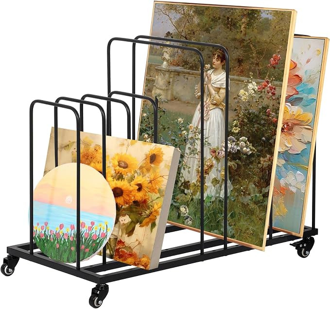 ikare Art Canvas Storage Rack, Art Drying Painting Rack with Wheels, Adjustable Art Storage Easel... | Amazon (US)