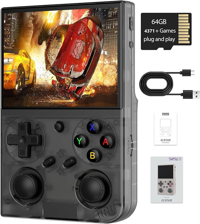 G350 Retro Handheld Game Console , 3.5 Inch IPS Screen Linux System Built-in 64G TF Card 4371 Gam... | Amazon (US)