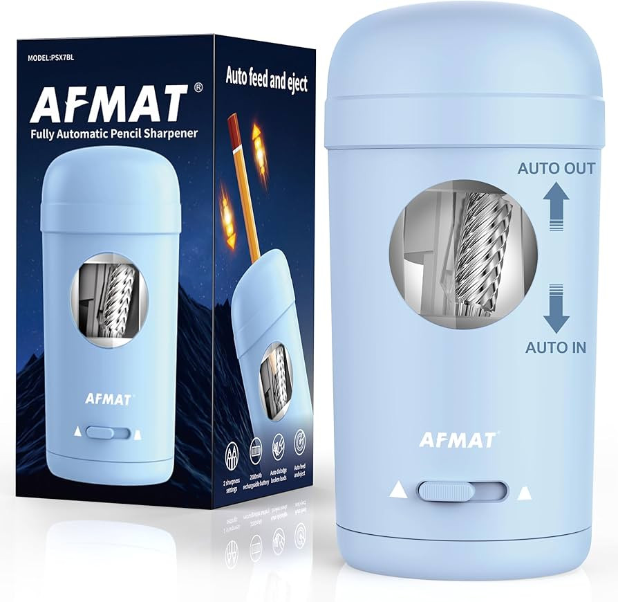 AFMAT Electric Pencil Sharpener, Fully Automatic Pencil Sharpener for 7-8mm Pencils & Colored Pen... | Amazon (US)