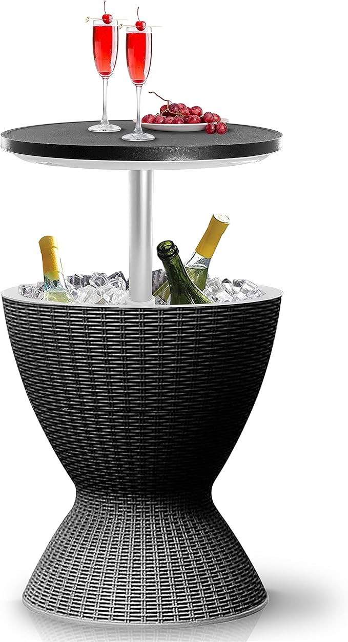 SereneLife Outdoor Cool Bar Table, 7.5 Gallon Capacity, Black, All-Weather Resistant | Amazon (US)