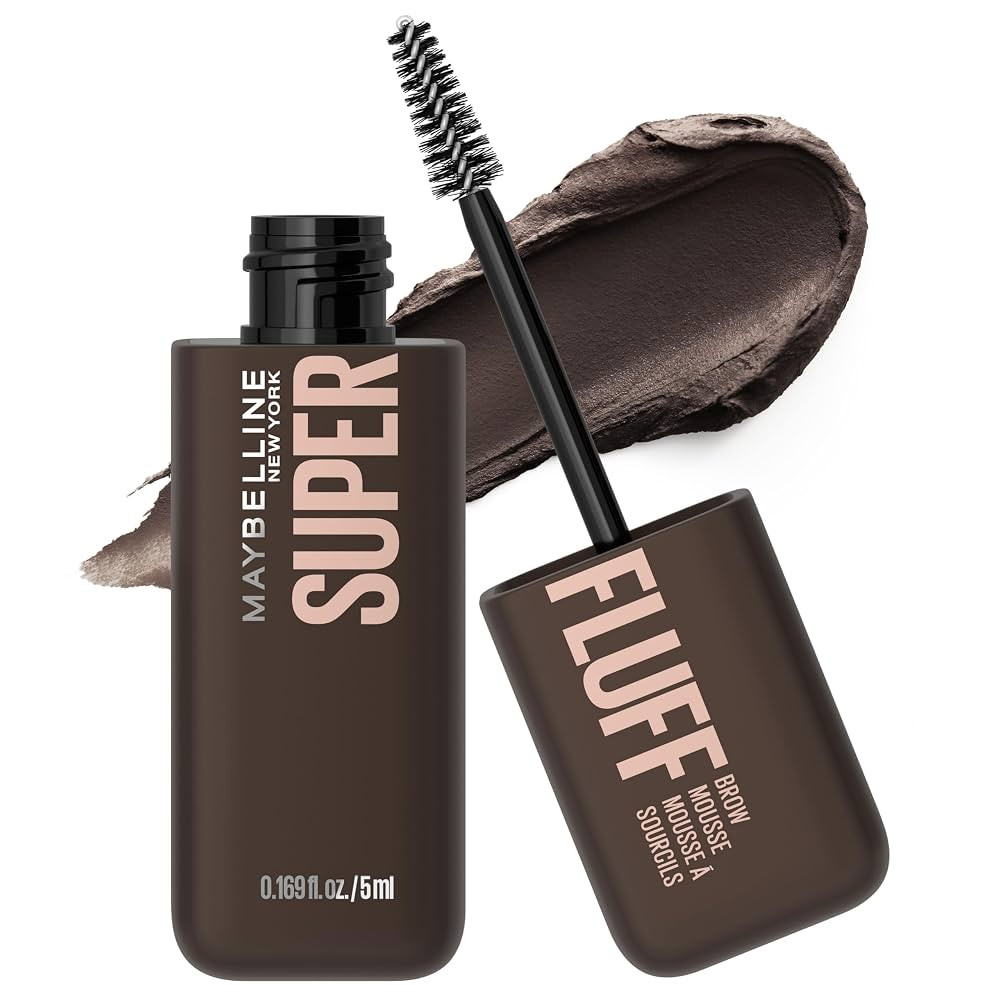 Maybelline Superfluff Volumizing Brow Mousse, All Day Tinted Brow Gel For Soft Full Brows, Black ... | Amazon (US)