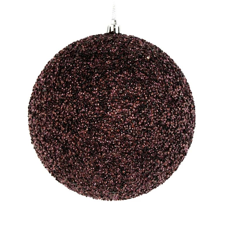 Vickerman 6" Chocolate Beaded Ball Ornament, 4 per Bag | Walmart (US)