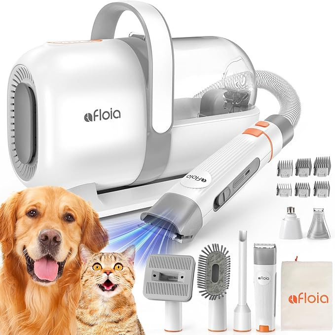 Afloia 6-in-1 Dog Grooming Kit, Pet Grooming Vacuum for Shedding, Dog Hair Vacuum with Clipper Na... | Amazon (US)