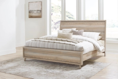 Hasbrick King Panel Bed with Framed Panel Footboard | Ashley Homestore