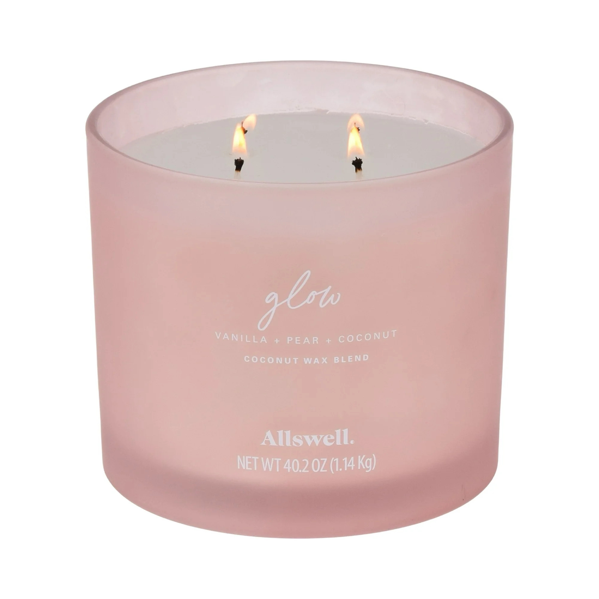 Allswell Glow (Vanilla + Pear + Coconut) Scented 4-Wick Spa Jar Candle 40.2oz | Walmart (US)
