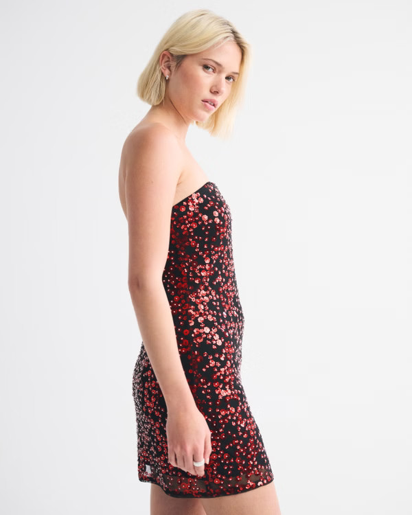 Women's The A&F Scarlett Strapless Sequin Skort | Women's Party Collection | Abercrombie.com | Abercrombie & Fitch (US)