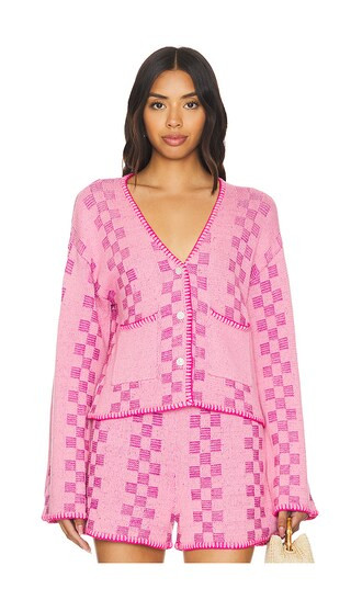 Kumi Cardigan in Candy Check | Revolve Clothing (Global)