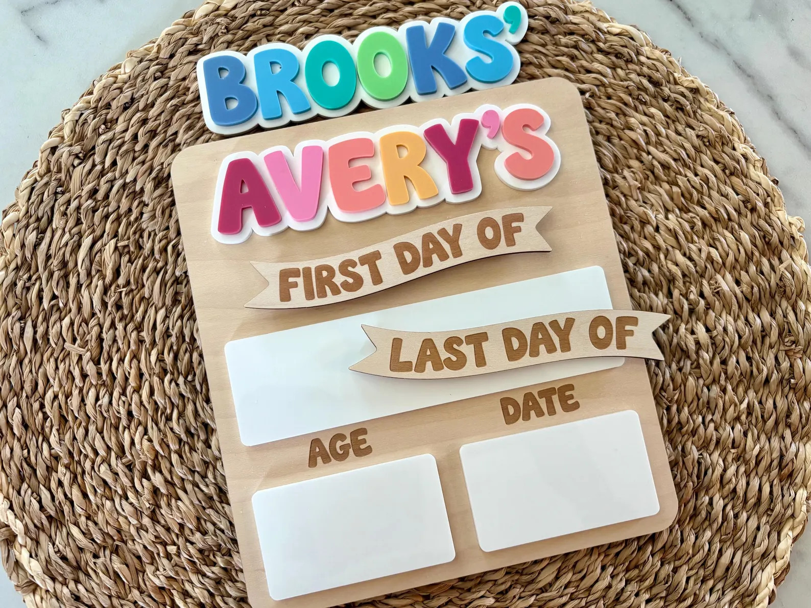 Personalized First and Last Day of School Sign, Reusable First Day Sign, Preschool Kindergarten F... | Etsy (Global)