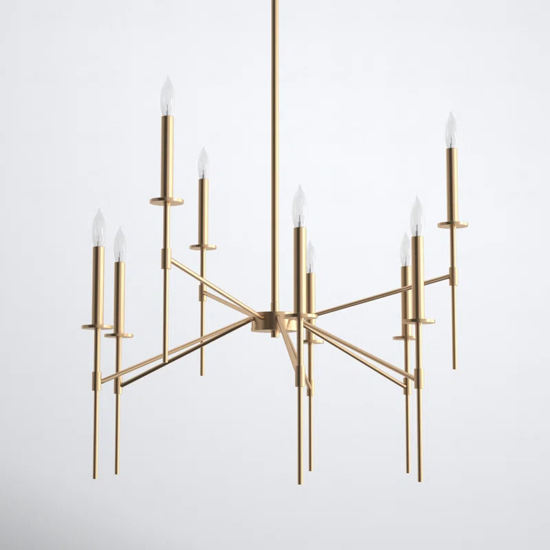 Brinley 9 Light Metal Dimmable Tiered Chandelier | Wayfair North America