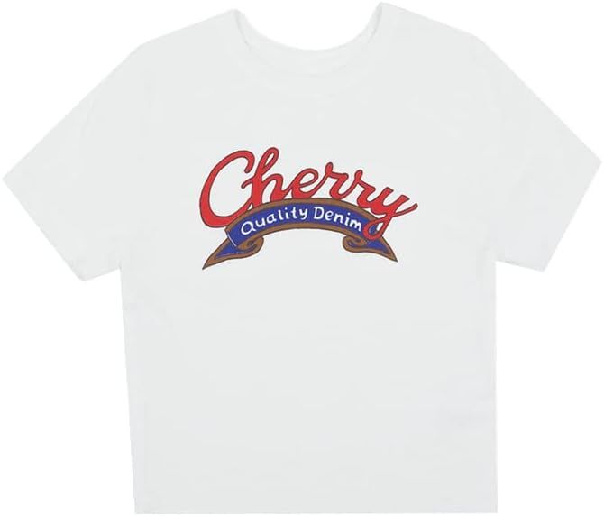 Baby Tees for Teen Girls Y2K Letter Print Crop Top Grunge Women T-Shirt | Amazon (US)