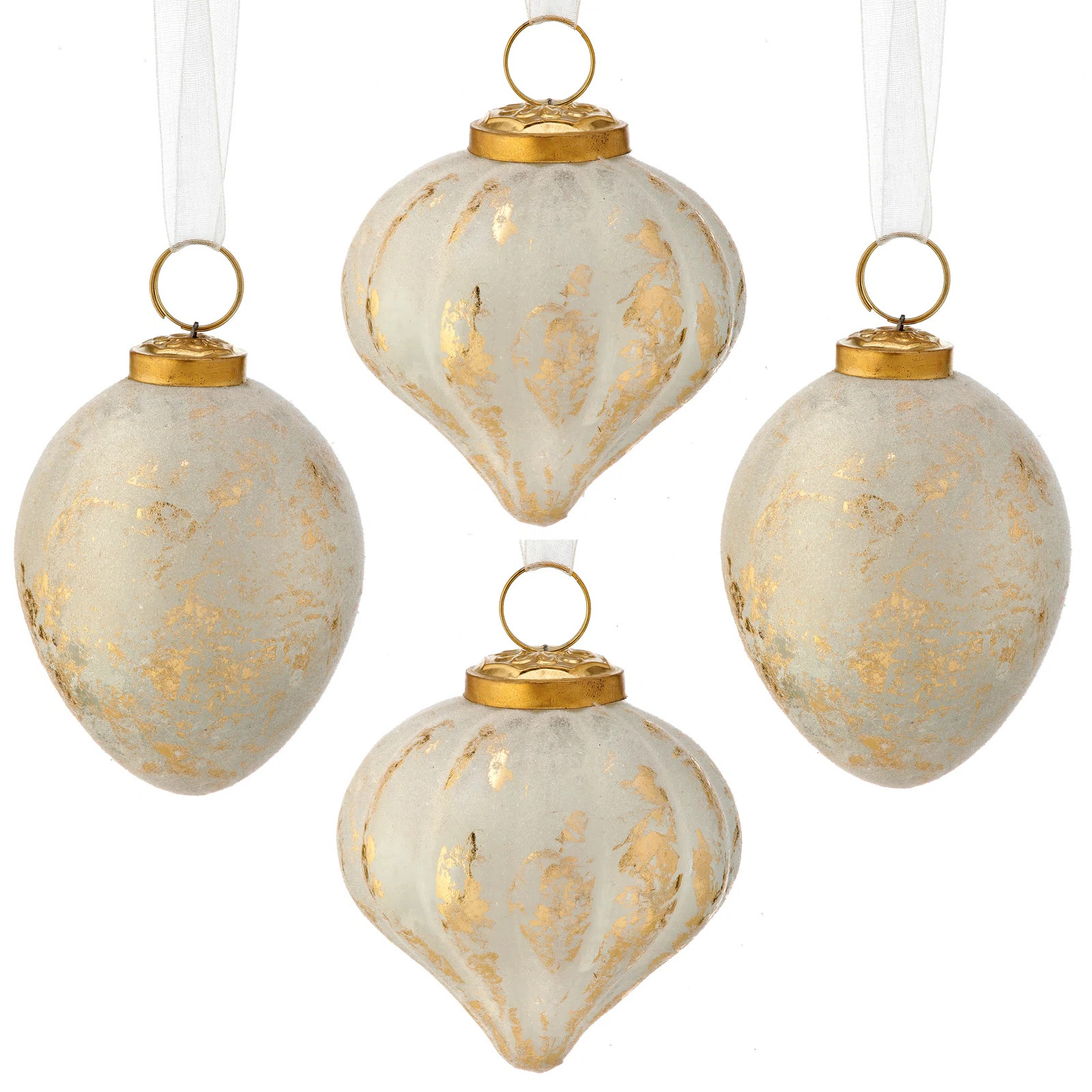 3.5" Glass Onion Ornaments With Gold Foil Finish (Set of 4) | Wayfair North America