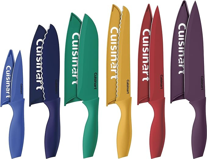 Cuisinart C55-12PCKSAM 12-Piece Ceramic Coated Stainless Steel Knives, Comes with 6-Blades and 6-... | Amazon (US)