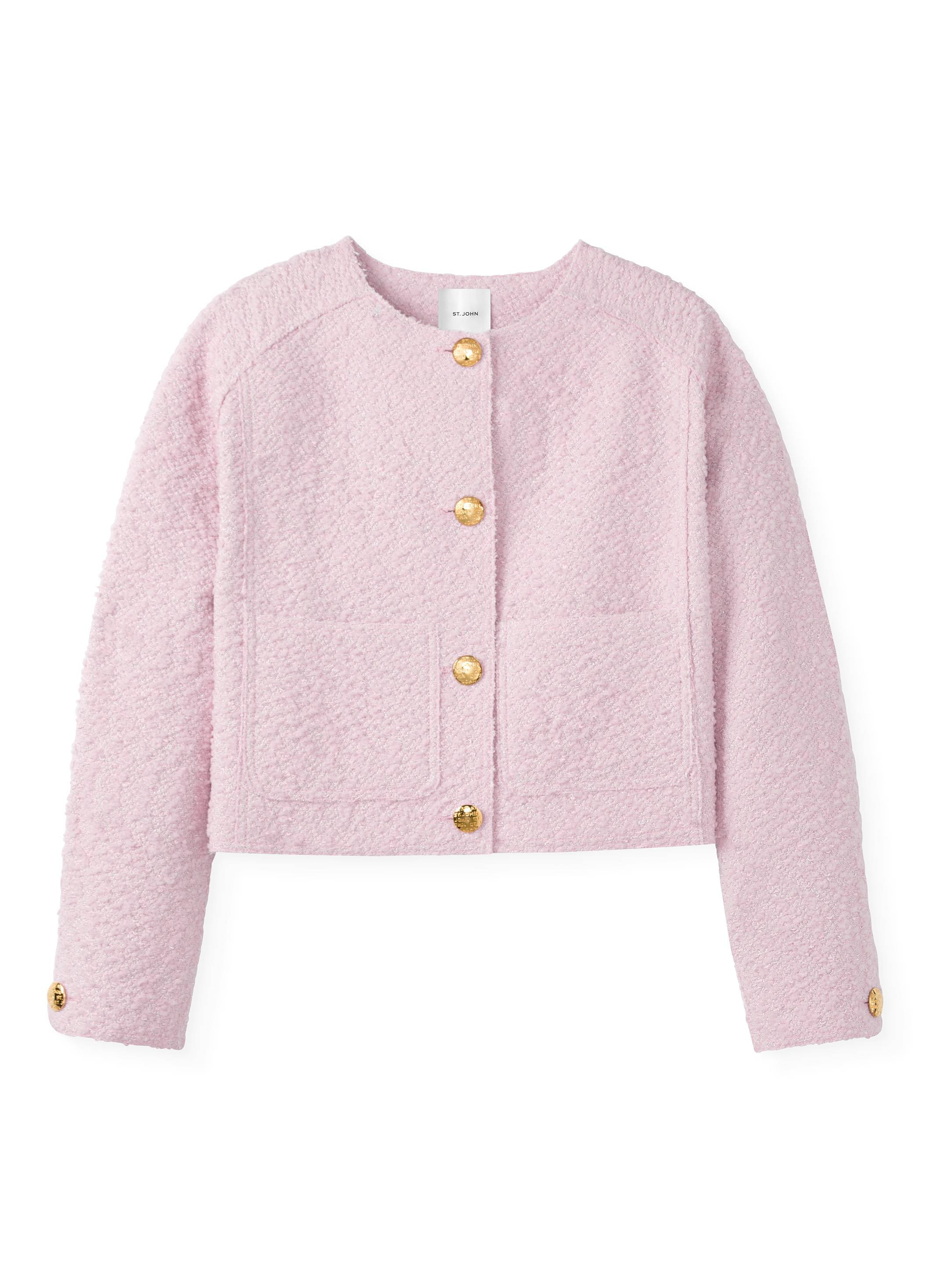 Soft Boucle Sparkle Bonded Tweed Jacket | St. John Knits