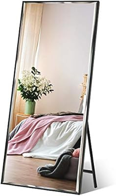ZBEIVAN Full Length Mirror 65"x23.6" Standing/Wall Hanging, Vertical Black Frame HD Rectangle Ful... | Amazon (US)