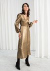 Click for more info about Metallic Satin Midi Dress