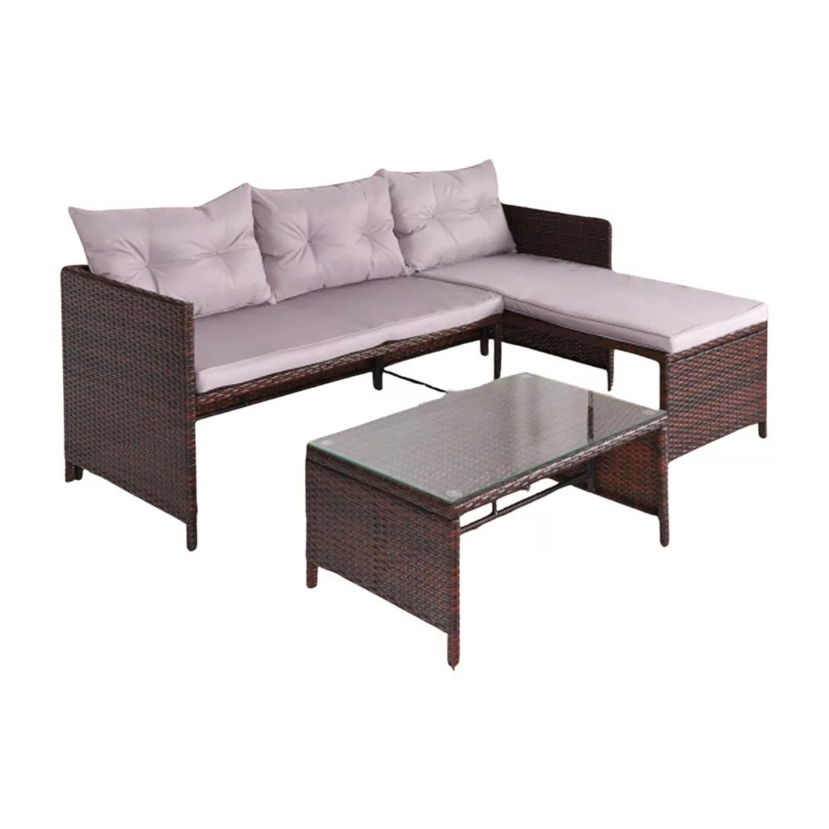 3 Pcs Rattan Wicker Deck Couch Outdoor Patio Sofa Set | Kohl's