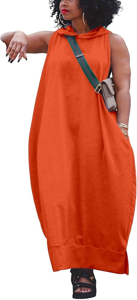 YeGine Oversize Tshirt Dress Women Summer Sleeveless Maxi Dress with Pockets | Amazon (US)